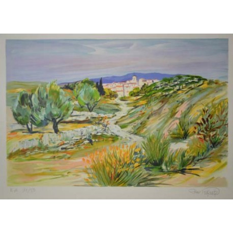 CHEMIN CREUX EN PROVENCE - POIRIER Ray (1938 - ) - Lithographie