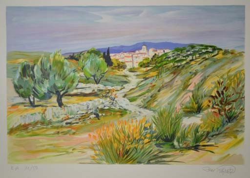 CHEMIN CREUX EN PROVENCE - POIRIER Ray (1938 - ) - Lithographie