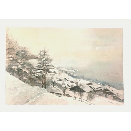 REGARD SUR LA VALLEE - DI SARRO Jacques (1928 - ) - Aquarelle