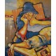 BLONDE AU CHAPEAU BLEU - COOK Juan (1948 - ) - Granolithographie