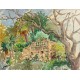 BALCON AU FOND DU JARDIN, Huile sur toile par Marina SEDRAC