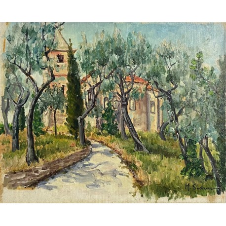 EGLISE PROVENCALE, Huile sur toile par Marina SEDRAC