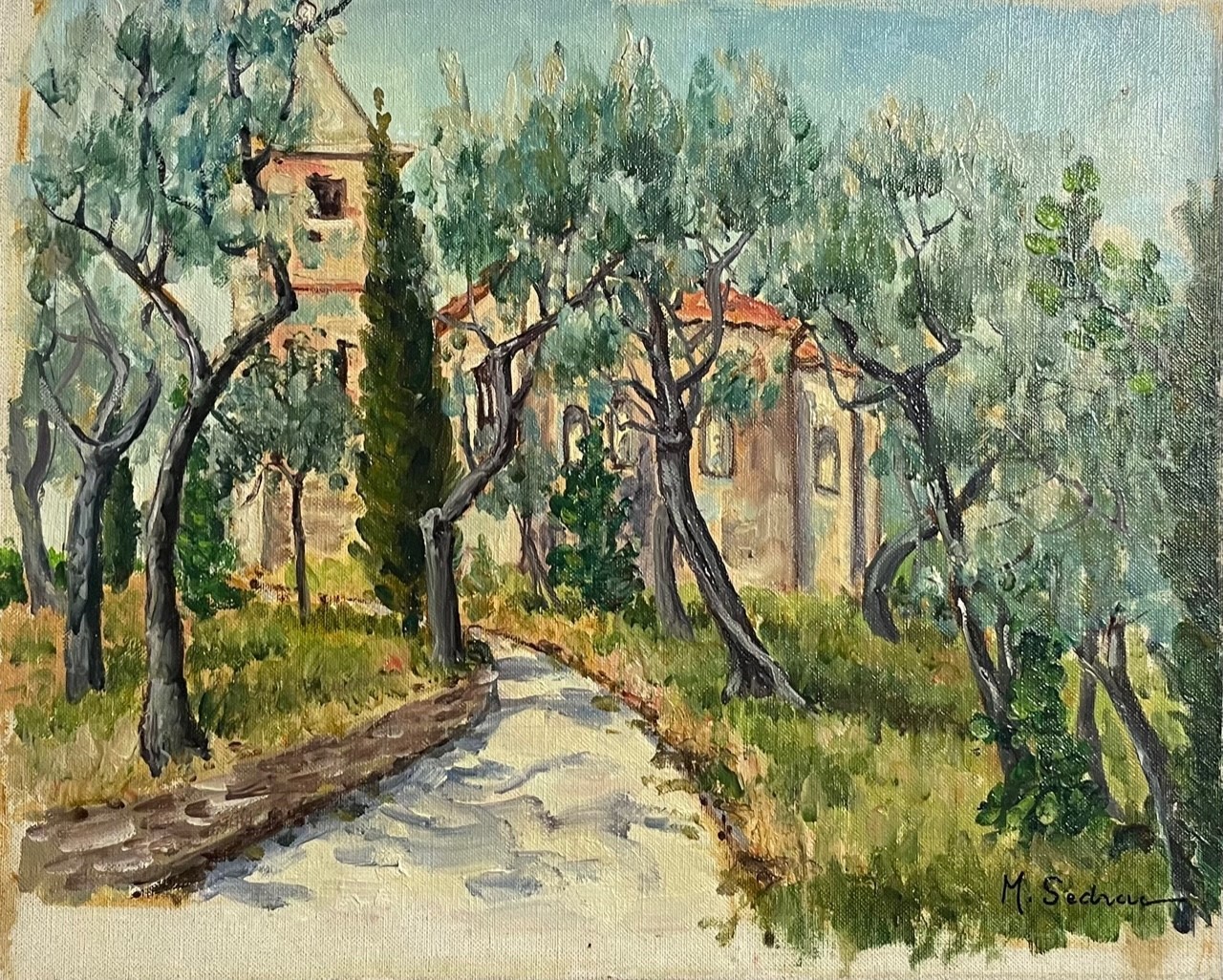 EGLISE PROVENCALE, Huile sur toile par Marina SEDRAC