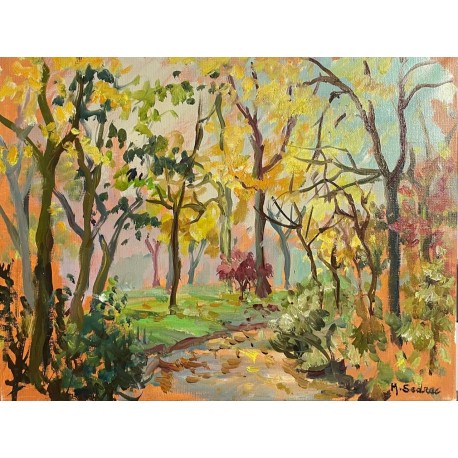 JARDIN EN AUTOMNE, Huile sur toile par Marina SEDRAC