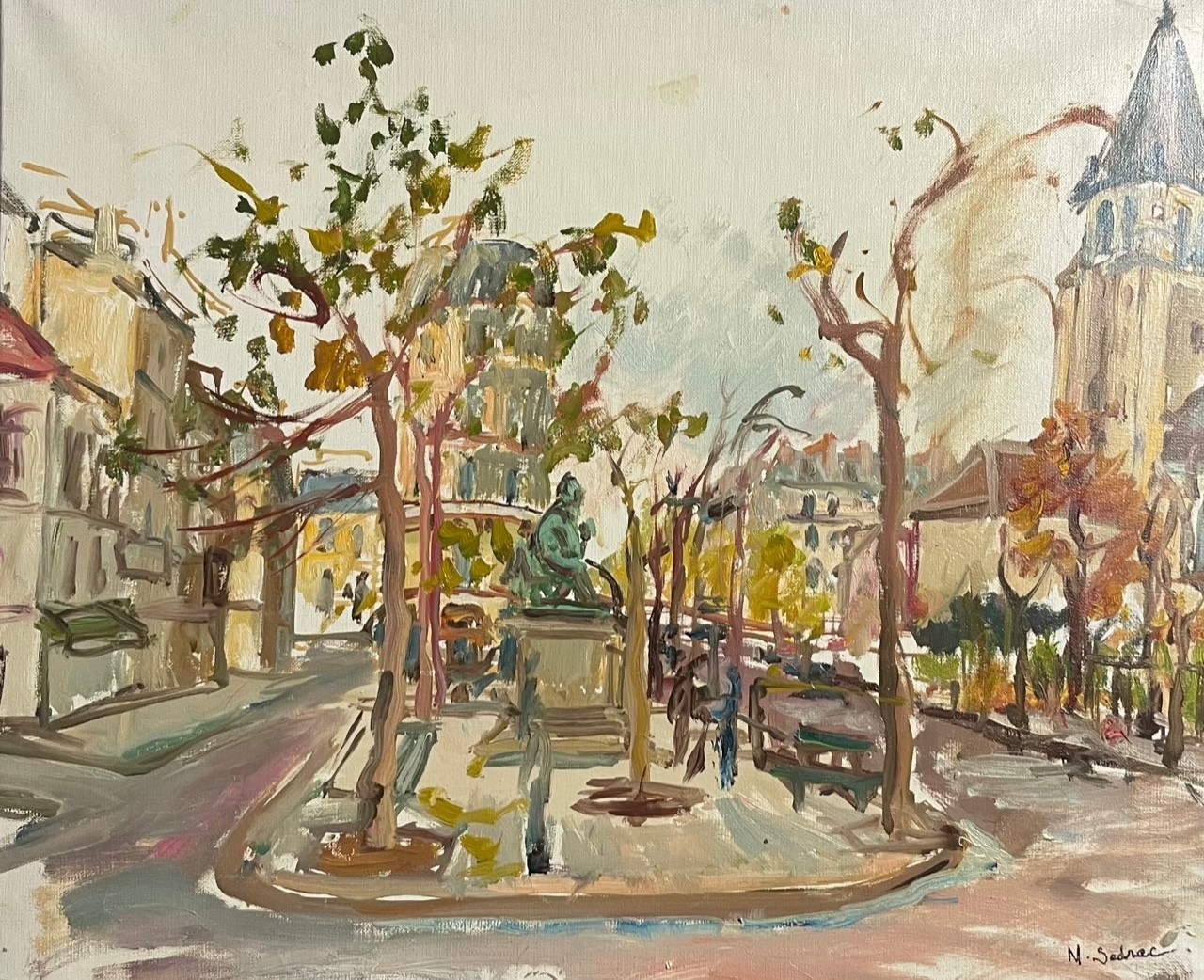 LA PLACE, Huile sur toile par Marina SEDRAC