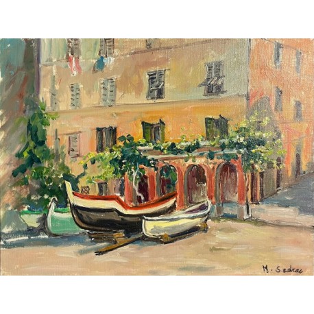 LES BARQUES, Huile sur toile par Marina SEDRAC