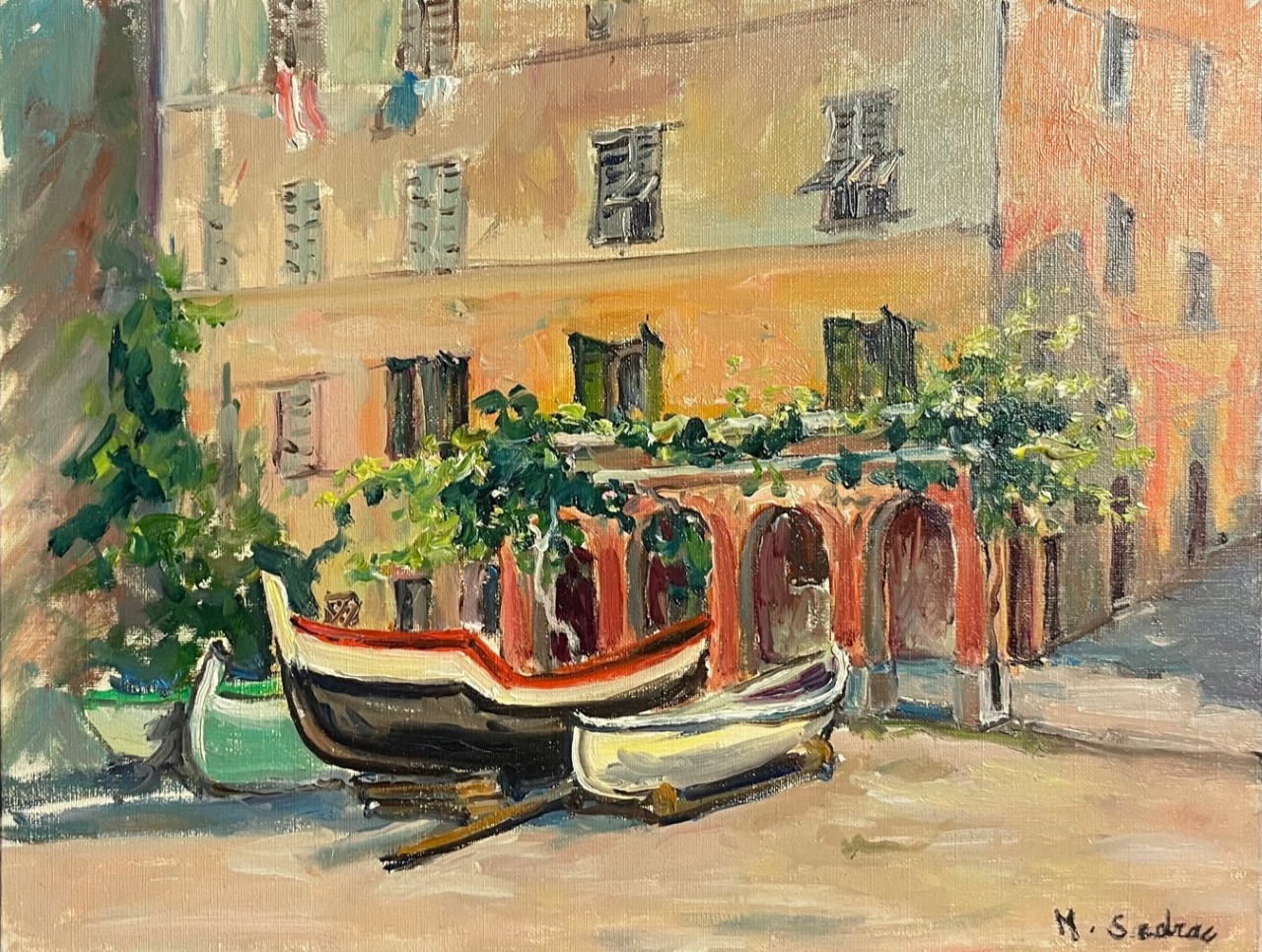 LES BARQUES, Huile sur toile par Marina SEDRAC