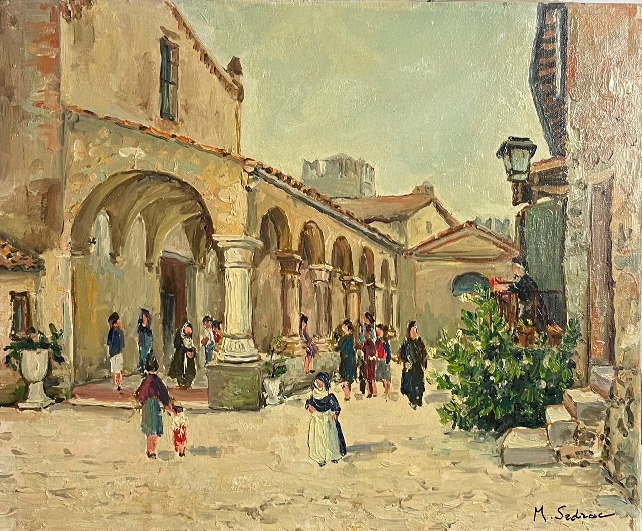 PROMENADE SOUS LES ARCADES, Huile sur toile par Marina SEDRAC