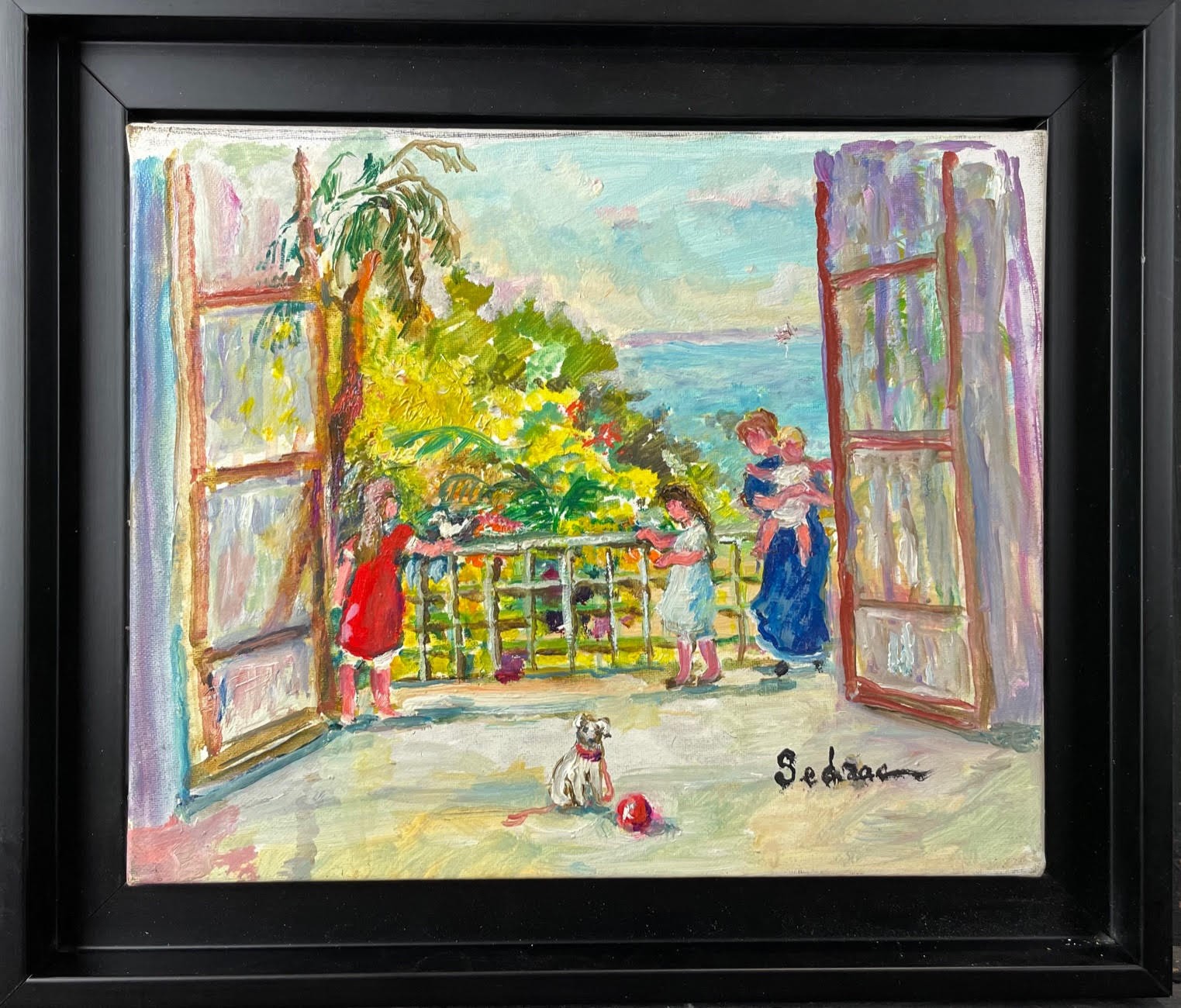 SUR LE BALCON, Huile sur toile par Marina SEDRAC