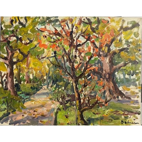 SOUS-BOIS - SEDRAC Marina (1919 - 1999) - Huile sur toile