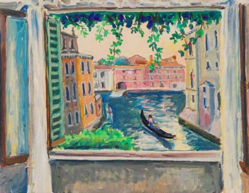 VUE SUR LE CANAL - SEDRAC Marina (1919 - 1999) - Huile sur toile