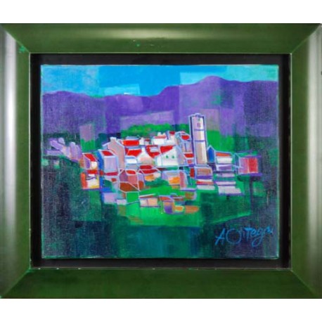 MOSSET - PYRENEES ORIENTALES - ORTEGA Aurélien (1926 -2014) - Huile sur toile