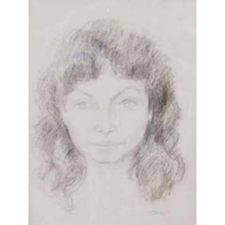 JEUNE FILLE BRUNE - HINSBERGER Alexis (1907 - 1996) - Dessin