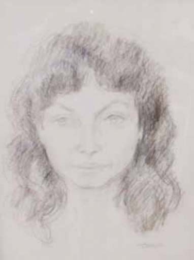 JEUNE FILLE BRUNE - HINSBERGER Alexis (1907 - 1996) - Dessin