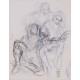 L ATTENTE - HINSBERGER Alexis (1907 - 1996) - Dessin