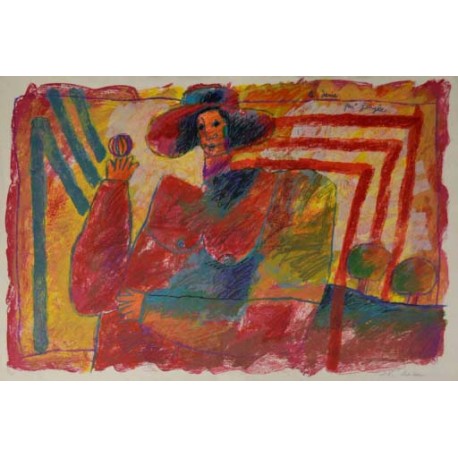 LA DAME QUI JONGLE - TOBIASSE Théo (1927 - 2012) - Lithographie