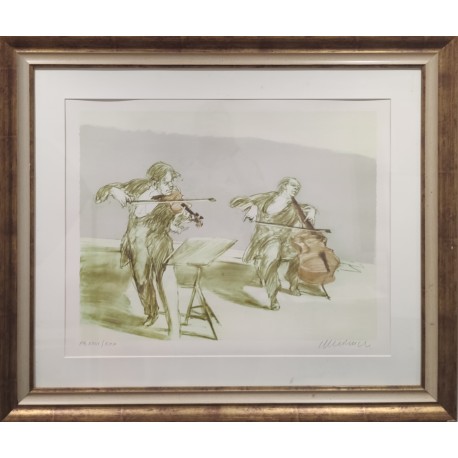 LES MUSICIENS - WEISBUCH Claude (1927 - ) - Lithographie