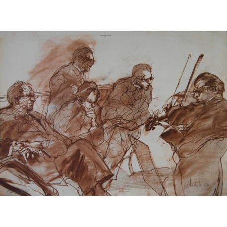 CONCERT DE VIOLON - WEISBUCH Claude (1927 - ) - Lithographie