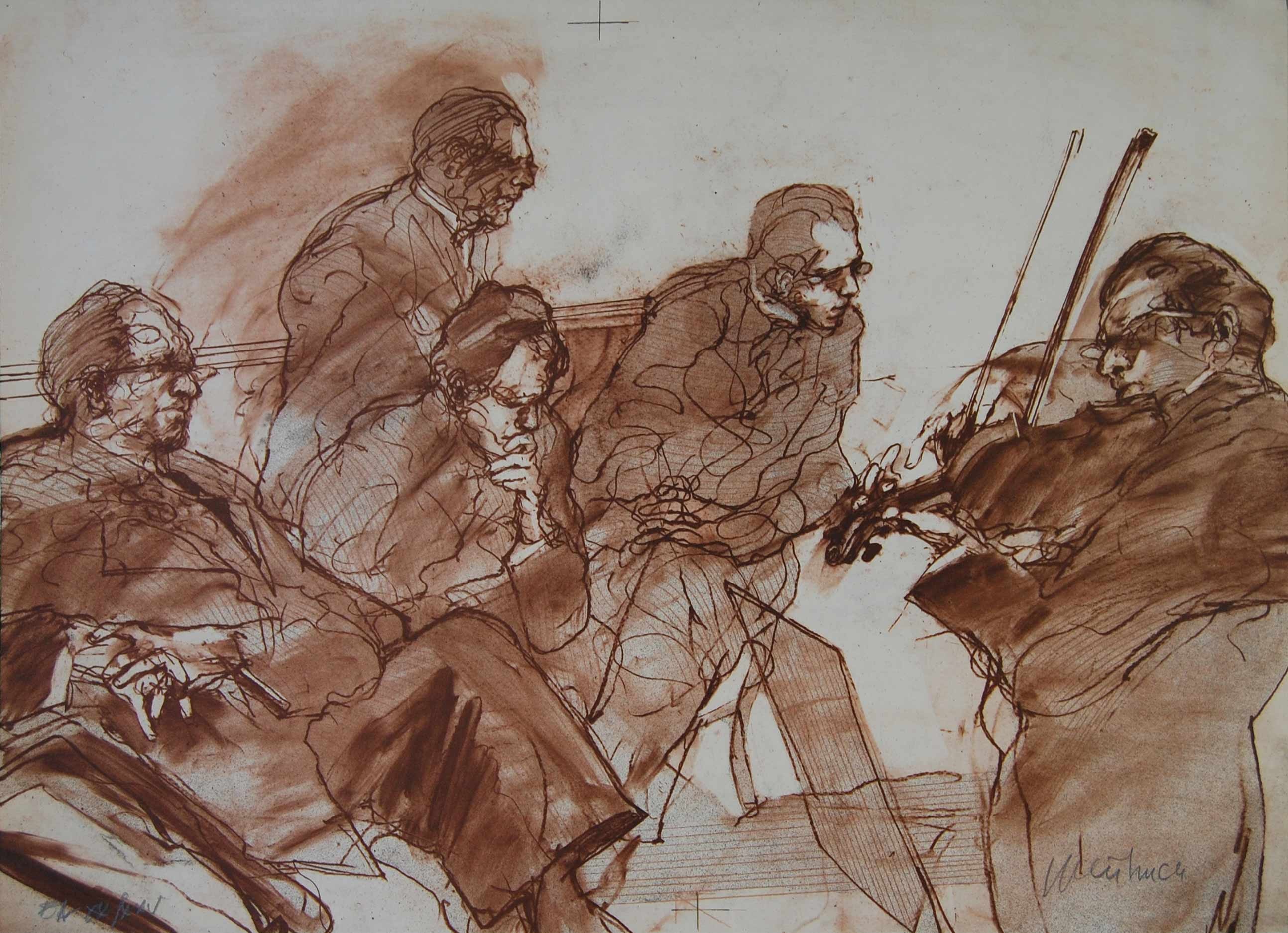 CONCERT DE VIOLON - WEISBUCH Claude (1927 - ) - Lithographie