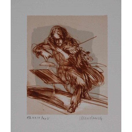 JOUEUR DE VIOLON AU PUPITRE - WEISBUCH Claude (1927 - ) - Lithographie