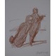 GENOUX A TERRE - WEISBUCH Claude (1927 - ) - Lithographie