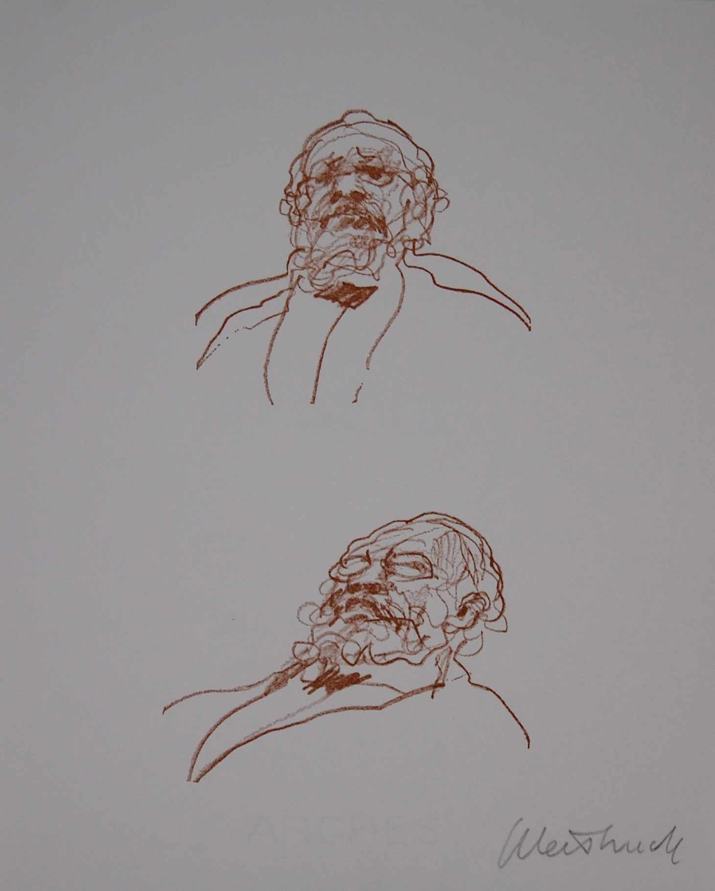 PORTRAITS D'HOMME - WEISBUCH Claude (1927 - ) - Lithographie