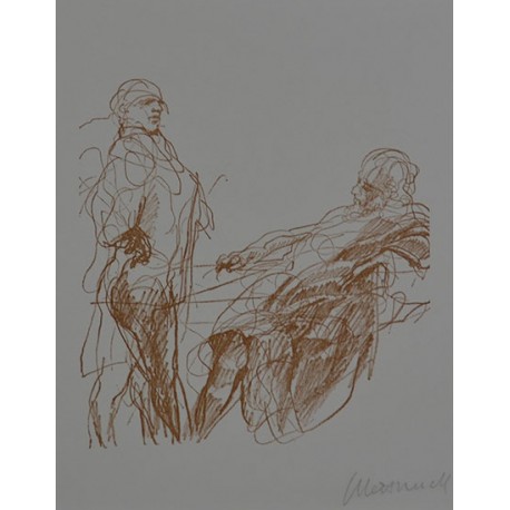 LA DISCUSSION AUTOUR DE LA TABLE - WEISBUCH Claude (1927 - ) - Lithographie