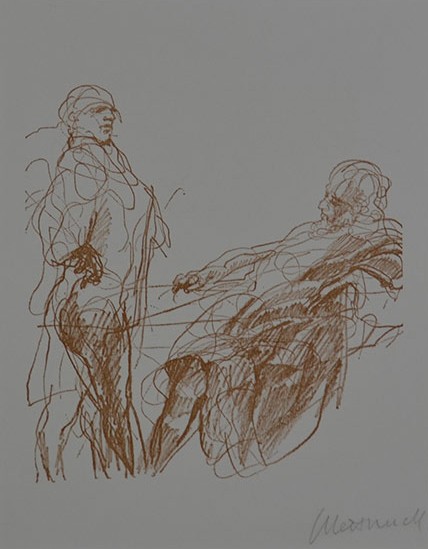 LA DISCUSSION AUTOUR DE LA TABLE - WEISBUCH Claude (1927 - ) - Lithographie