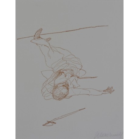 L HOMME BATTU - WEISBUCH Claude (1927 - ) - Lithographie