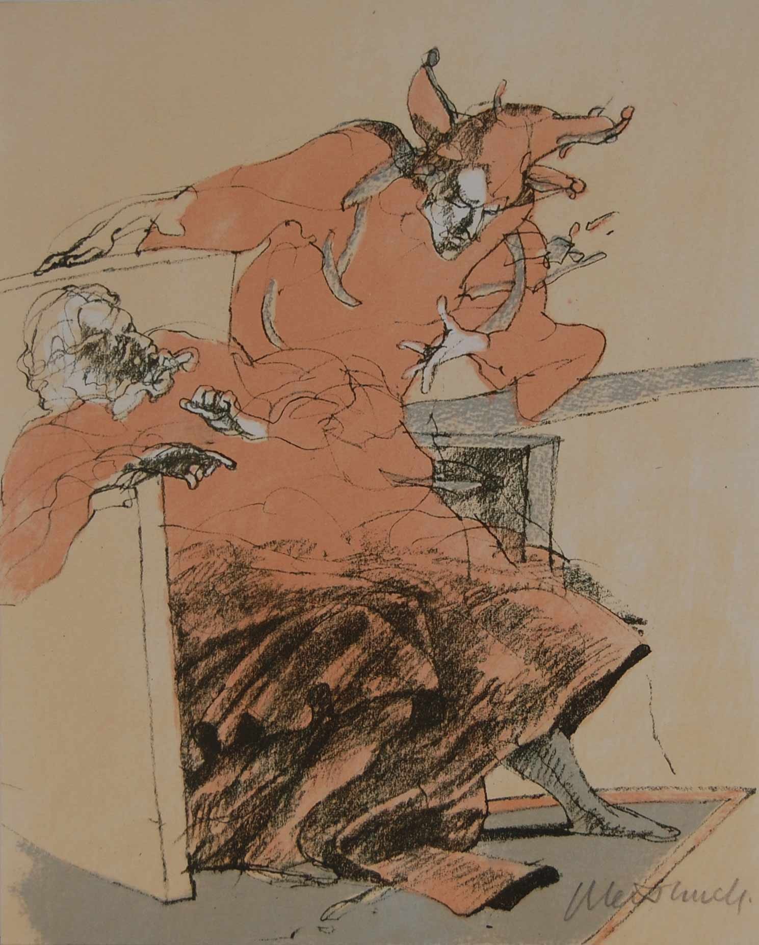 PERSONNAGE MALEFIQUE - WEISBUCH Claude (1927 - ) - Lithographie