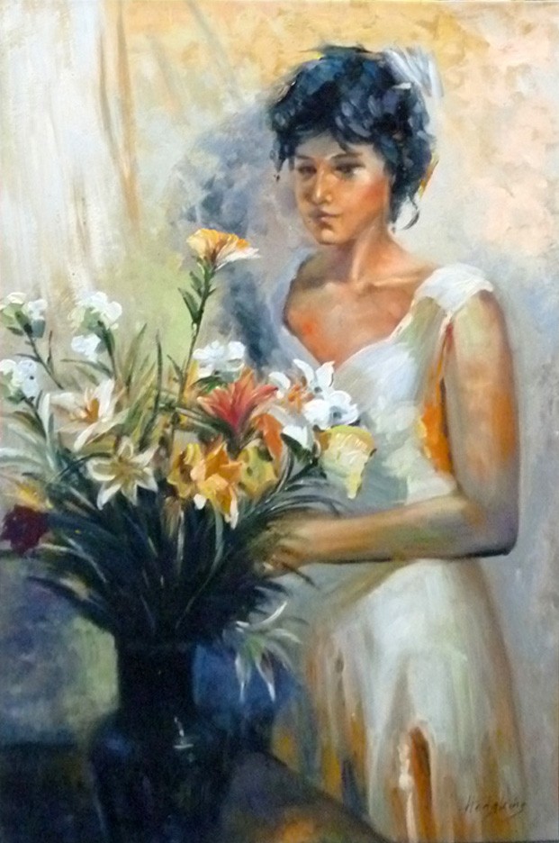 FEMME AU BOUQUET