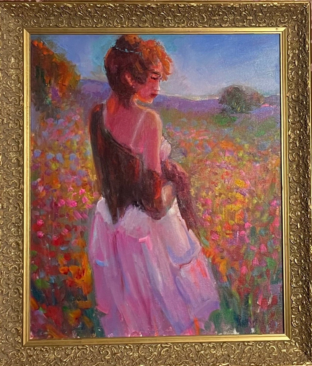 FEMME DANS UN PRE