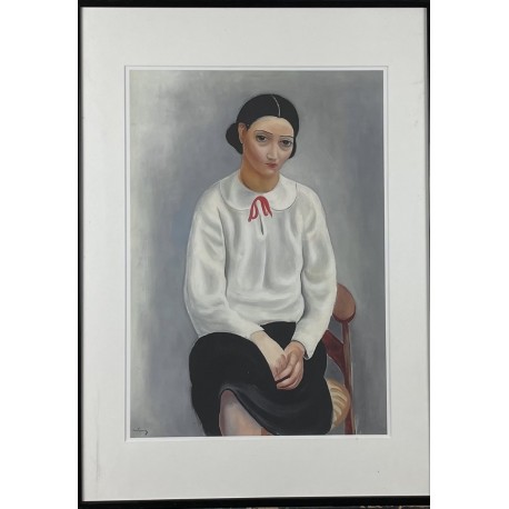 FEMME AU CORSAGE BLANC