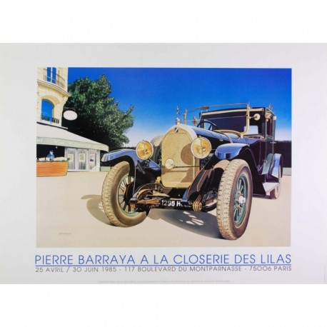 Barraya Pierre voiture ancienne devant La closerie des Lilas