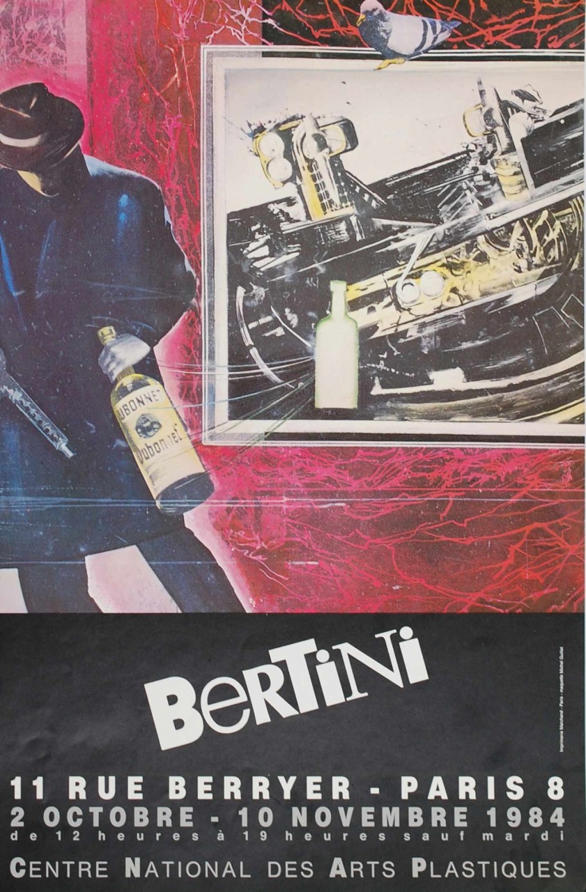 BERTINI affiche homme avec bouteille