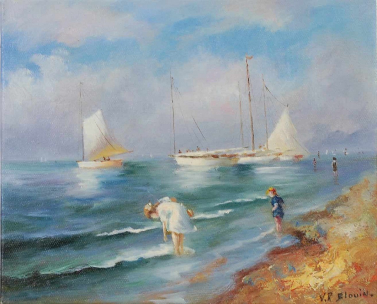 BLOUIN Victor bord de mer enfants