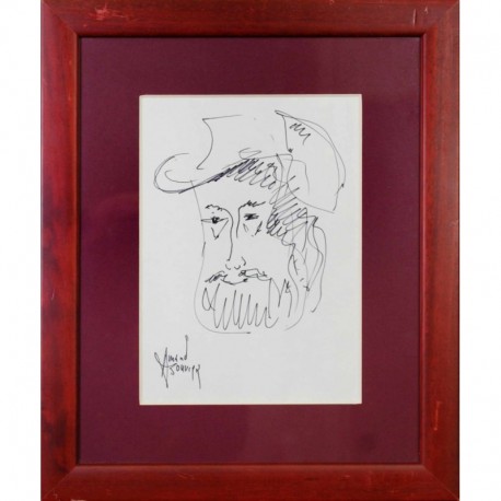 BOUVIER Amand visage d'homme barbu avec un chapeau