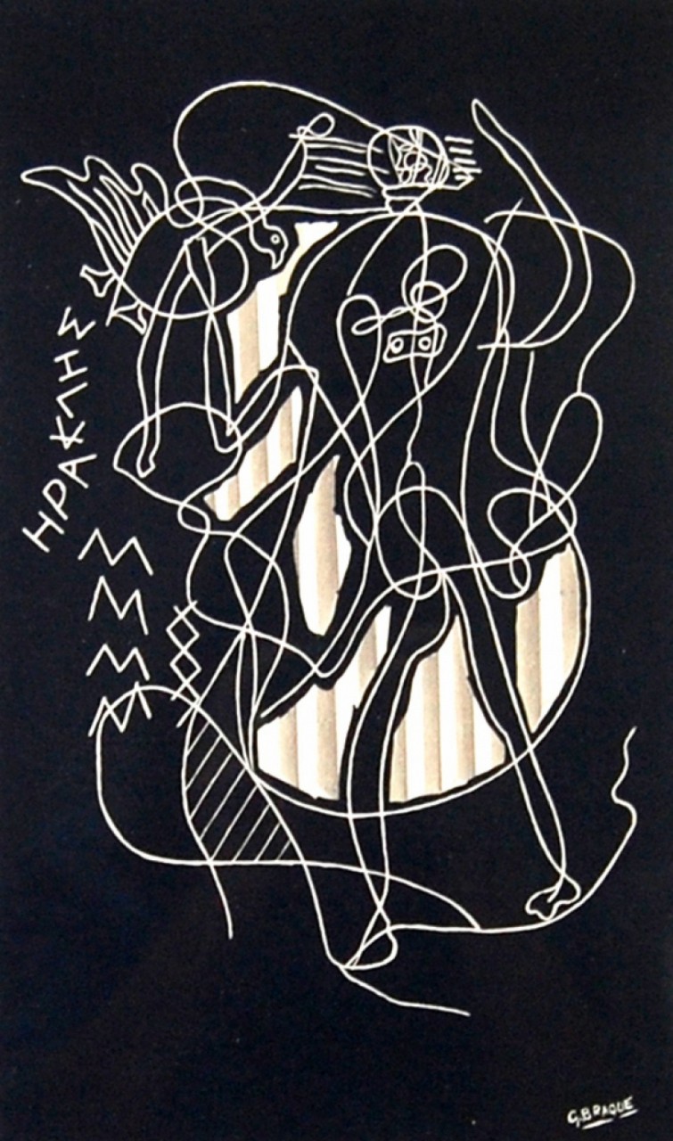 COMPOSITION EN NOIR ET BLANC - BRAQUE Georges (D'après) (1882 - 1963) - Lithographie