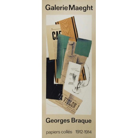 PAPIERS COLLES - BRAQUE Georges (D'après) (1882 - 1963) - Lithographie