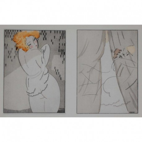 BUCHET Gustave deux poses nues