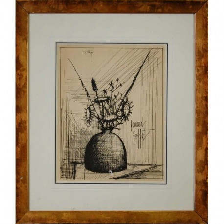 LE VASE DE FLEURS - BUFFET Bernard (d’après ) (1928 - 1999) - Lithographie