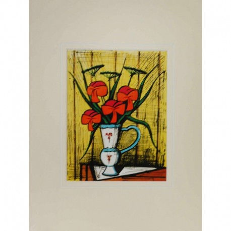 BUFFET Bernard vase fleurs coquelicots