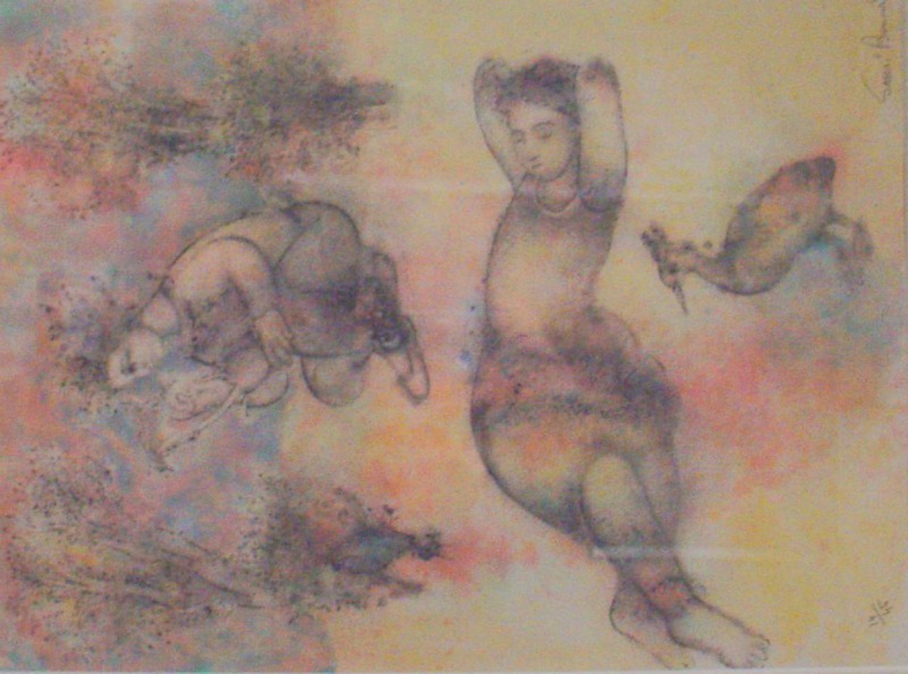 L'ENDORMI - BURMAN Sakti (1935 - ) - Lithographie