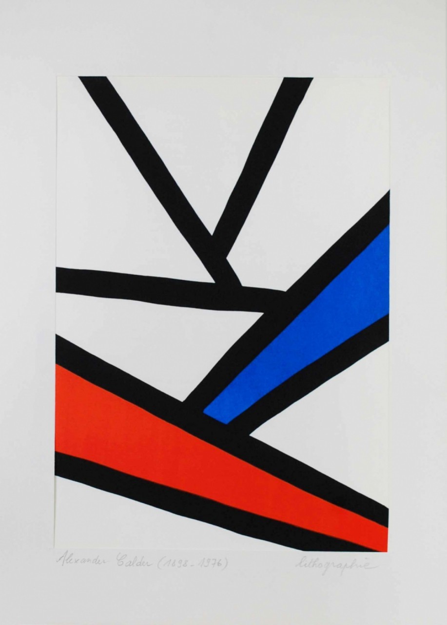 CALDER Alexander composition bleu rouge noir