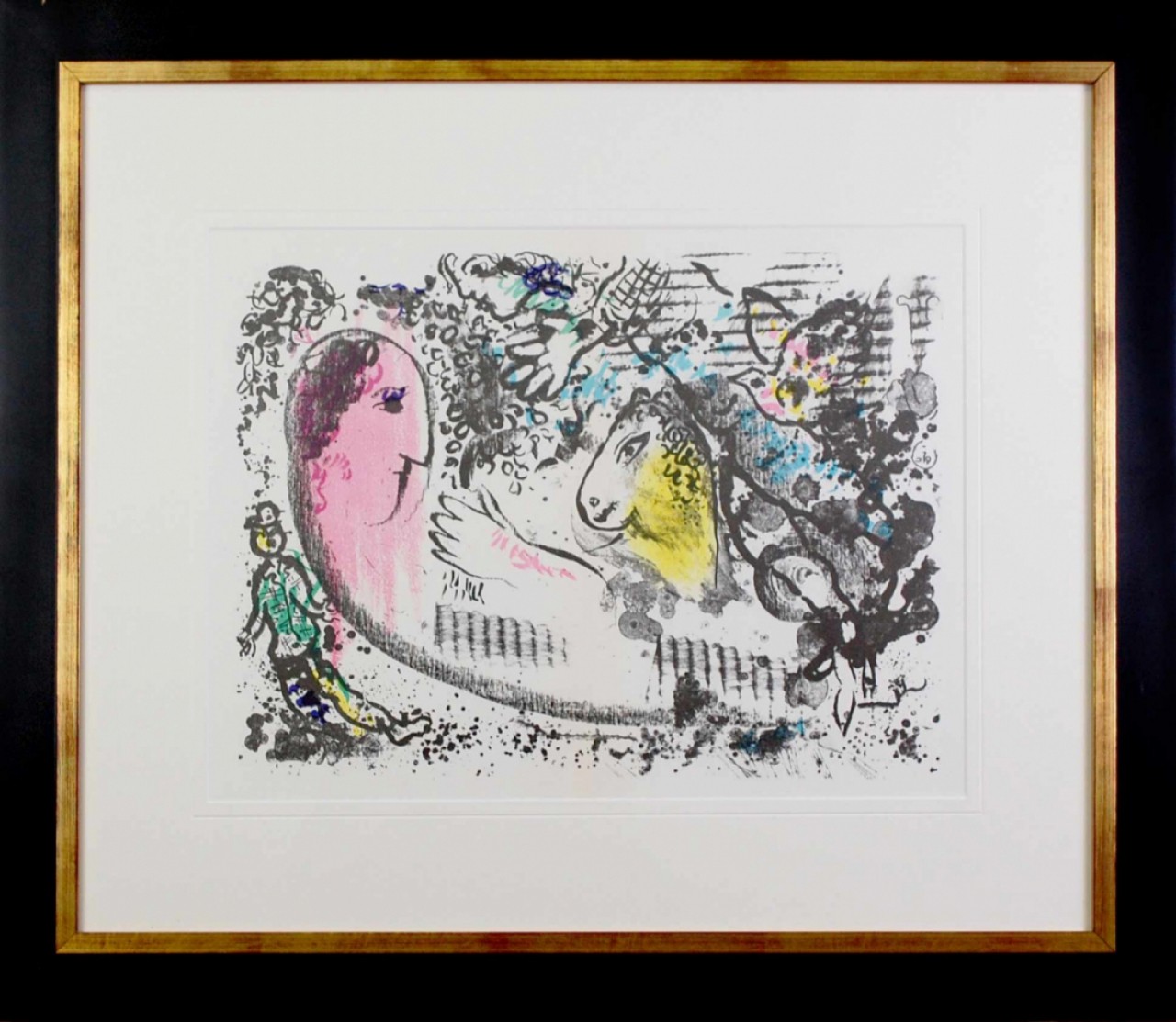 CHAGALL Marc personnage suivi par formes