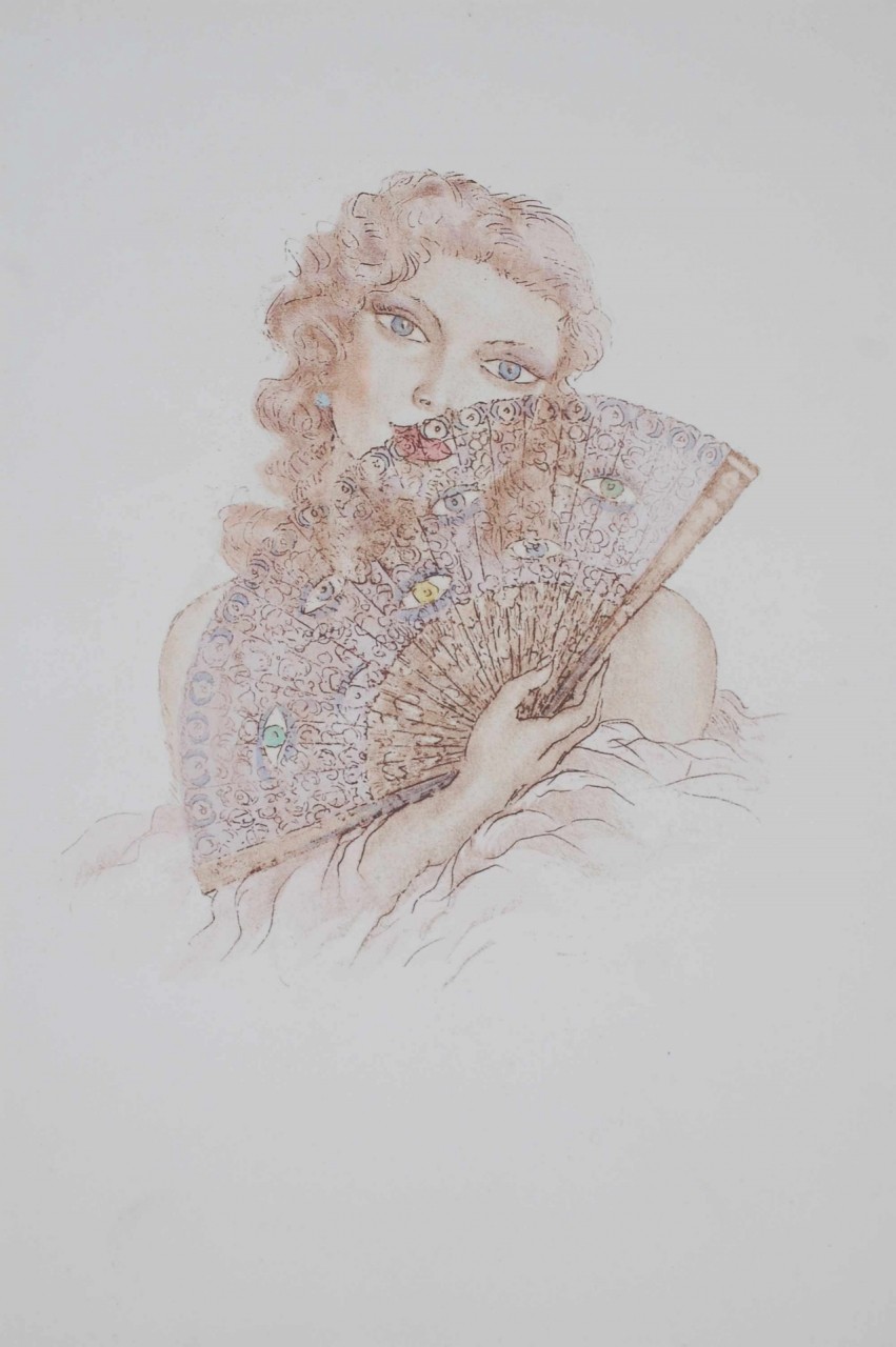 CHIMOT Edouard femme éventail