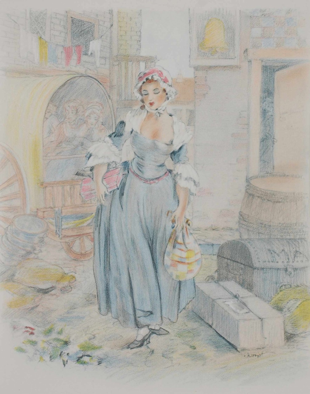 CHIMOT Edouard femme pannier